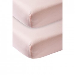 Meyco Σεντόνι Κούνιας Jersey με Λάστιχο 70x140cm 2 τμχ Light Pink