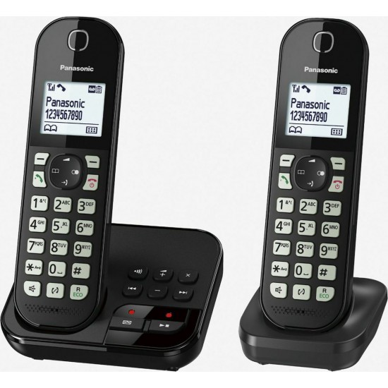 Panasonic KXTGC462GB Ασύρματο Τηλέφωνο Σετ Duo Μαύρο